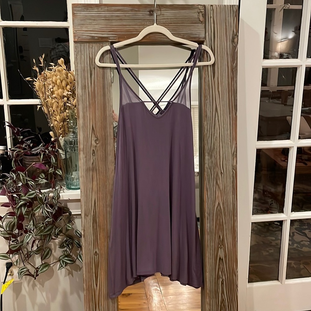 Strappy dress with mesh at top
